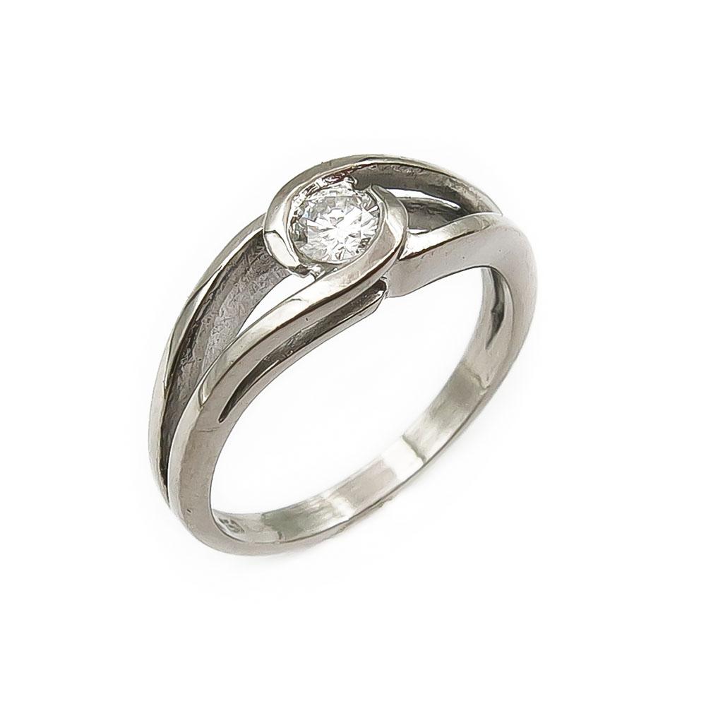 Valkokultainen timanttisormus 0,2ct 16mm #0