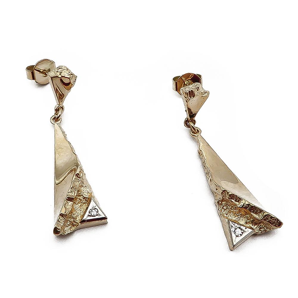 Kultaiset timantti korvakorut #0