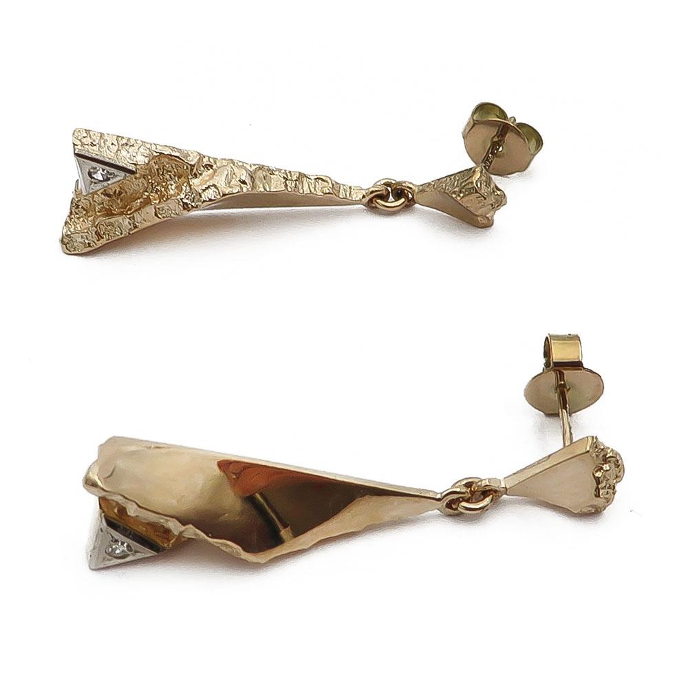 Kultaiset timantti korvakorut #2