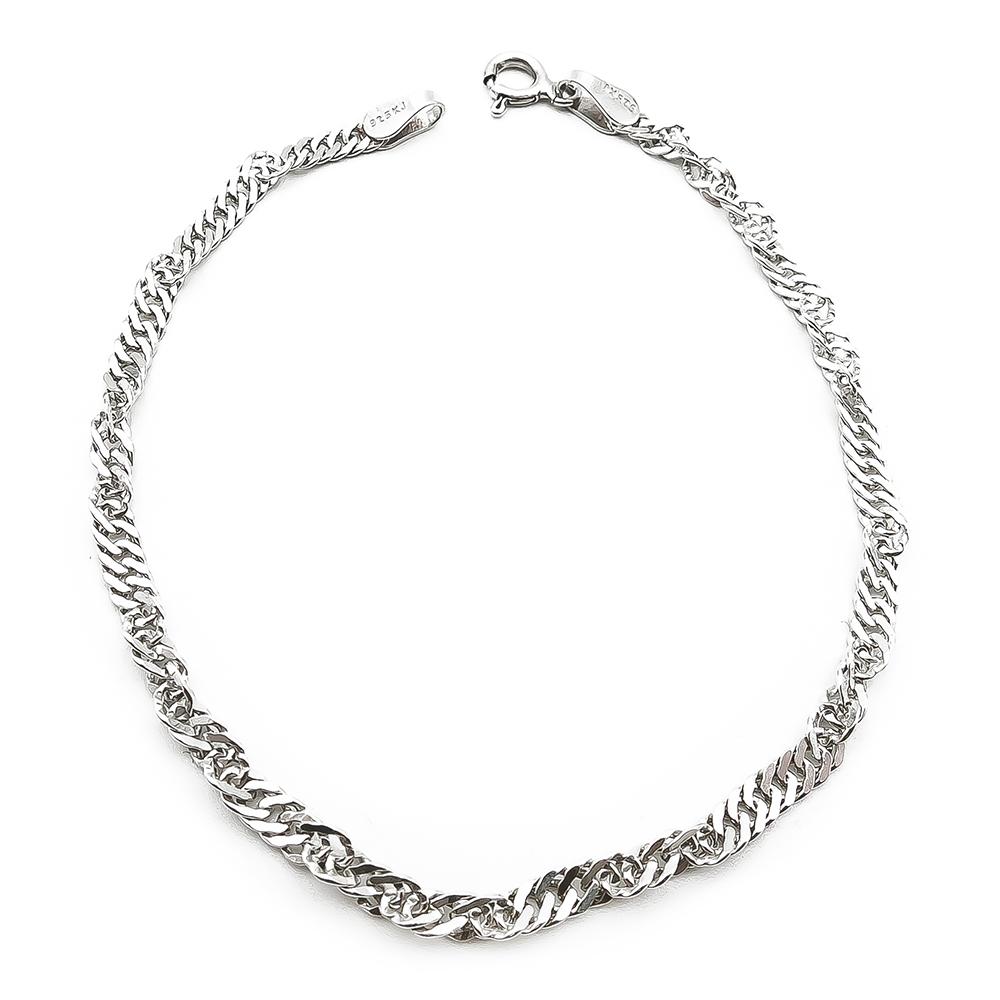 Hopeinen singapore ranneketju 18cm lev.3mm #0