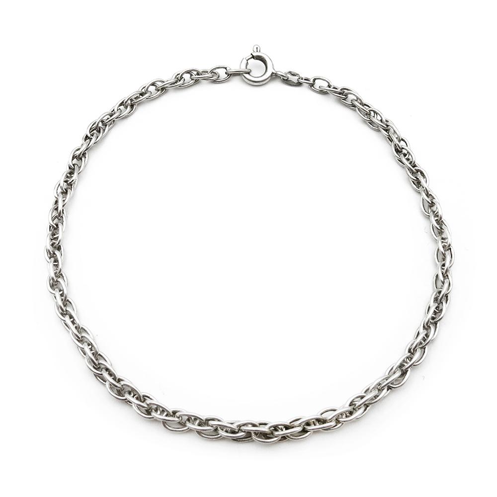 Hopeinen ranneketju 19,5cm lev.3mm #0