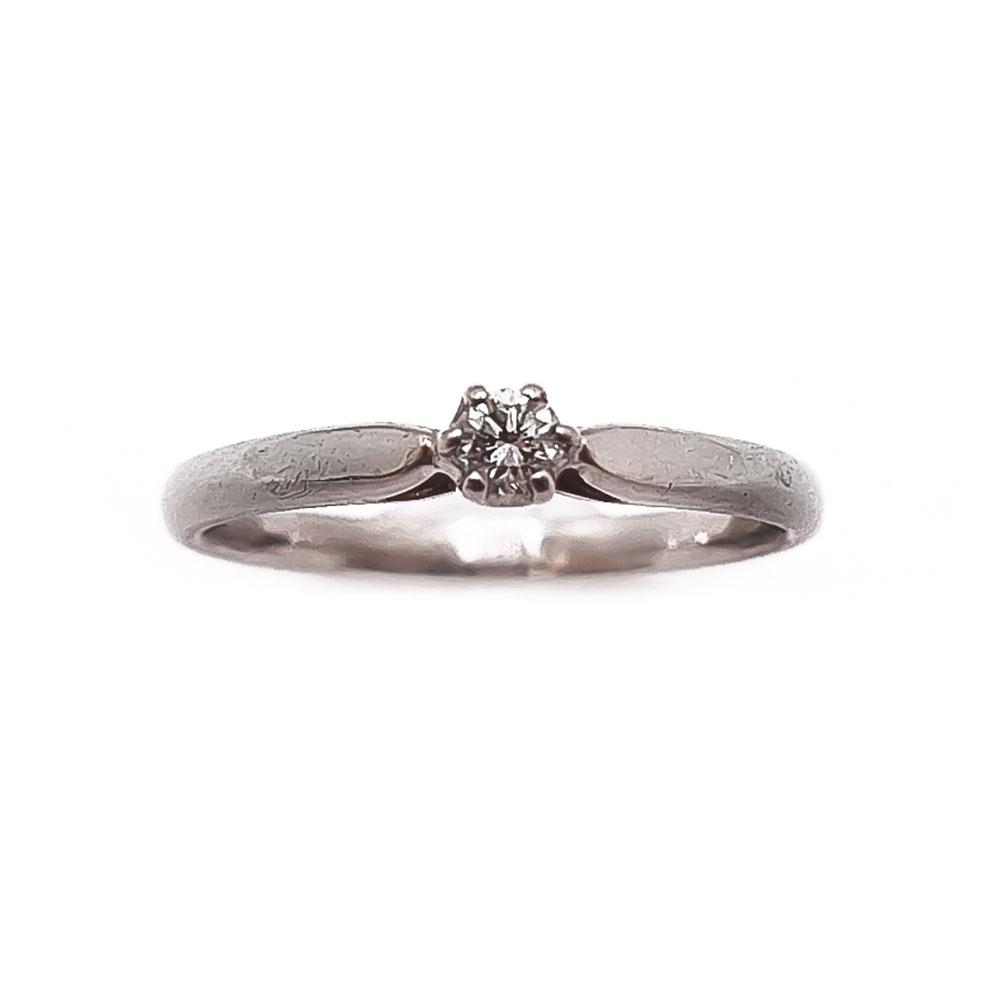 Valkokultainen timanttisormus 0,05ct 16,5mm #1