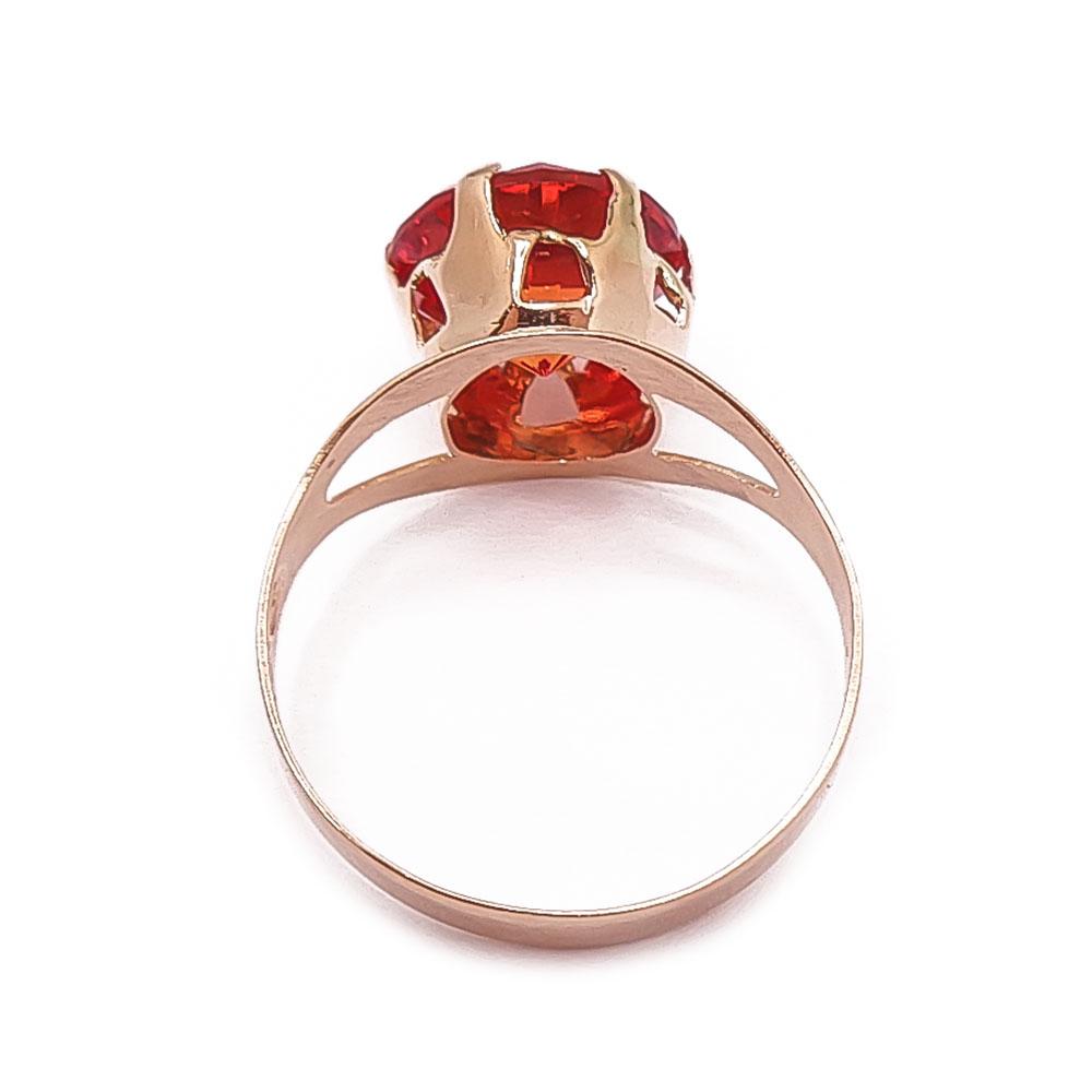 Kultainen oranssikivinen sormus 18mm v.-69 #2