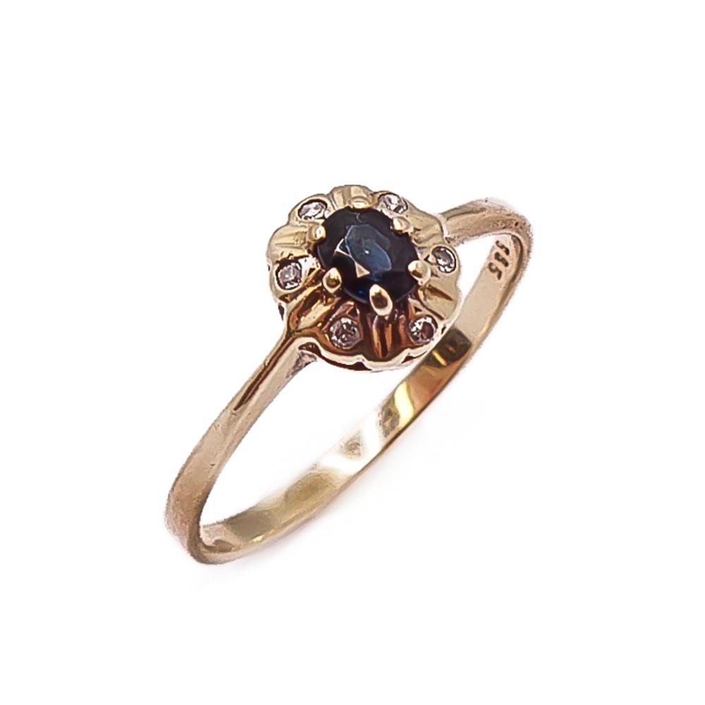 Kultainen Dianasormus 0,03ct 16,5mm #0