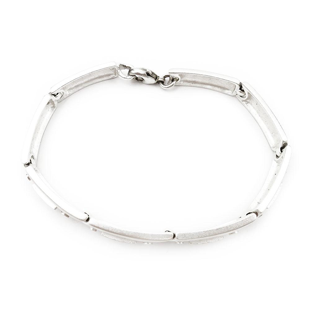 Palkki ranneketju kirkkaalla kivellä 17,5cm #0