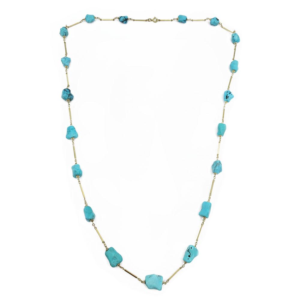 Turkoosikivellinen sauvakaulakääty 70cm #1