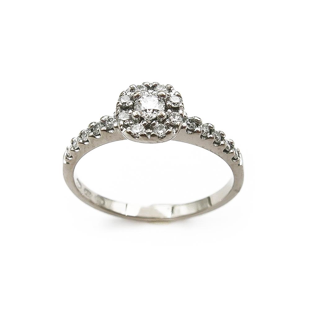 Valkokultainen Festive Jasmin timanttisormus 0,25ct 15,75mm #2