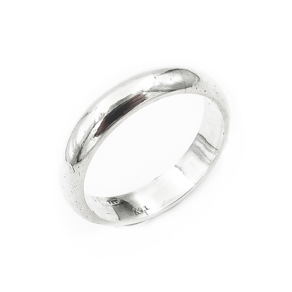 Puolipyöreä sileä hopeasormus halk.15.5mm lev.3mm #0