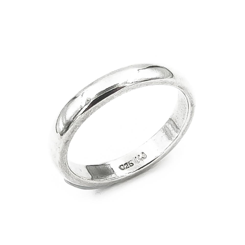 Sileä puolipyöreä hopesormus halk.18mm lev.2mm #0