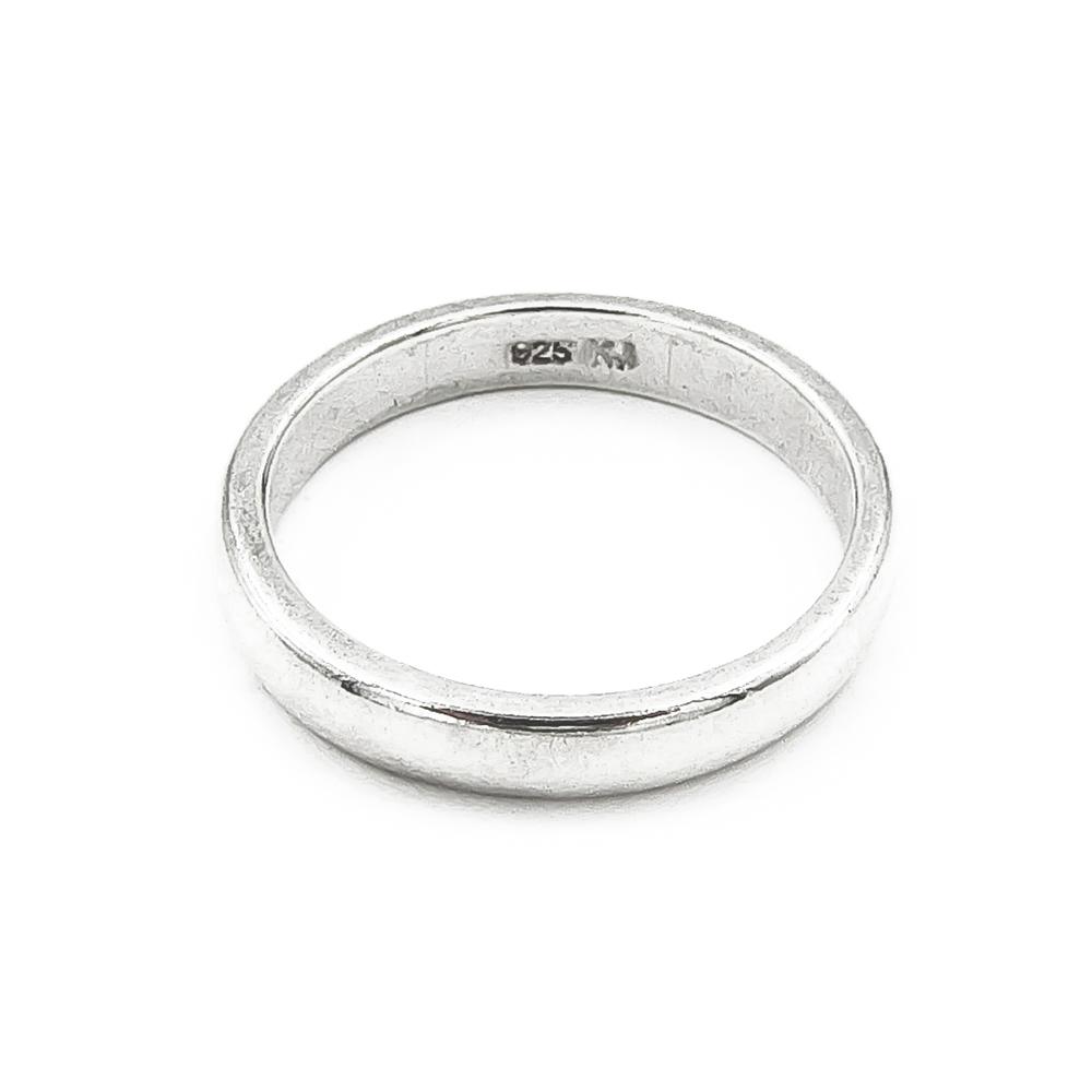 Sileä puolipyöreä hopesormus halk.18mm lev.2mm #3