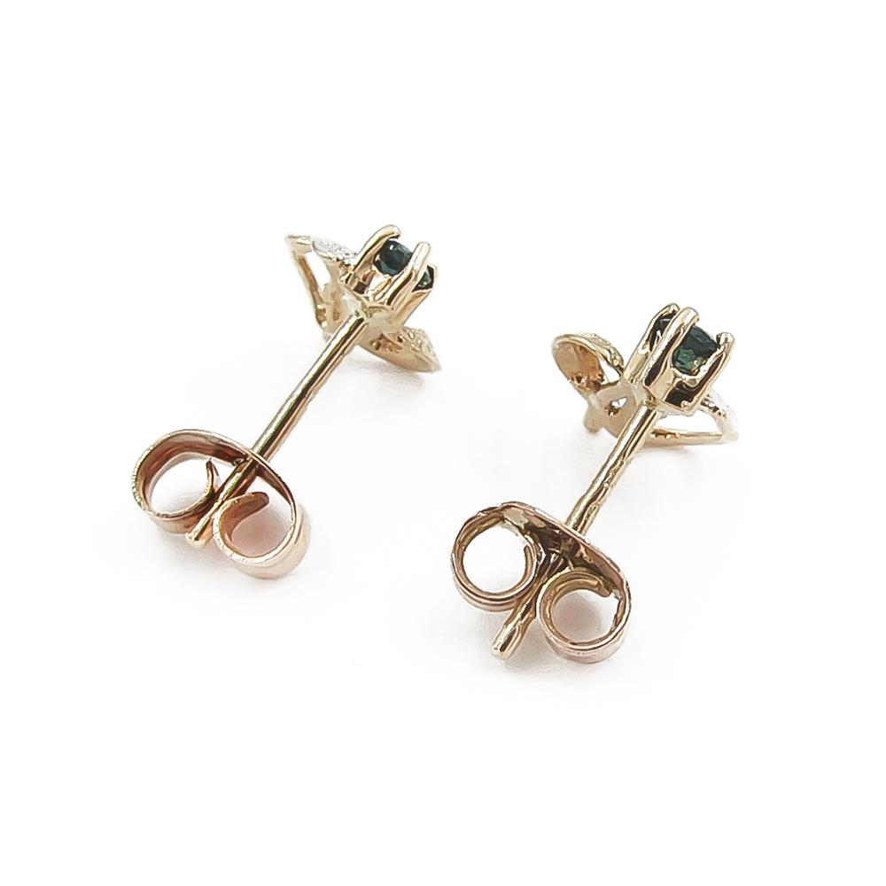 Kultaiset tappikorvakorut, sinisellä kivellä #1