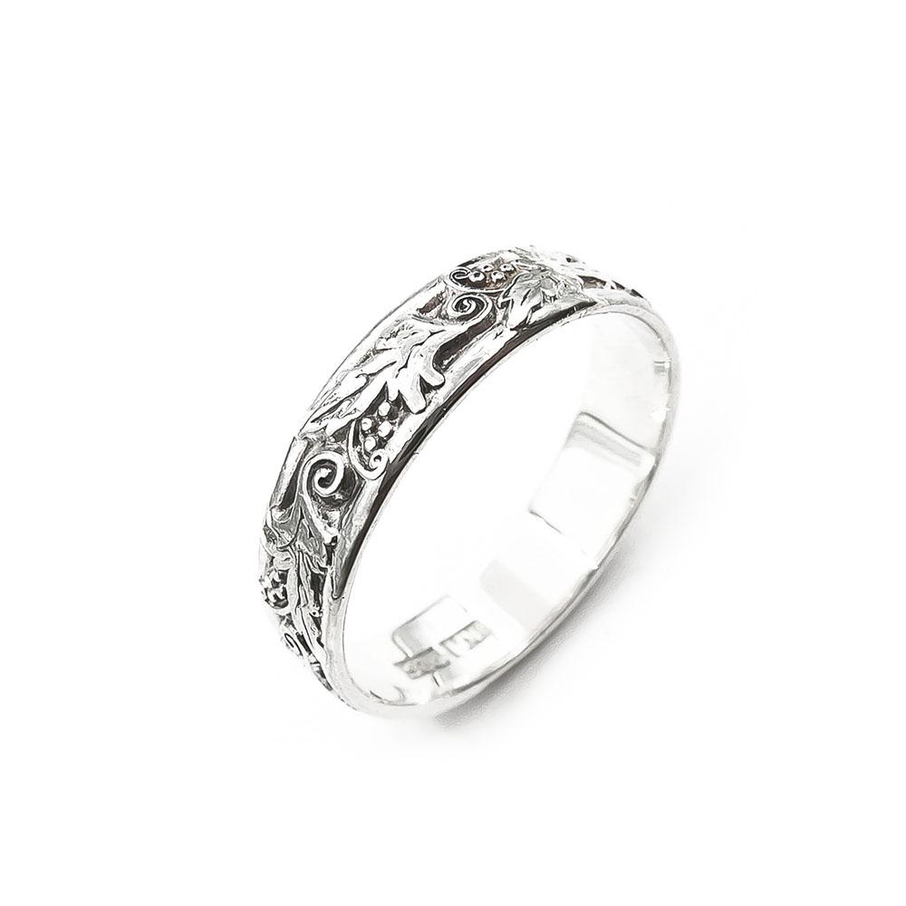 Kuvioitu hopeasormus 19mm #0