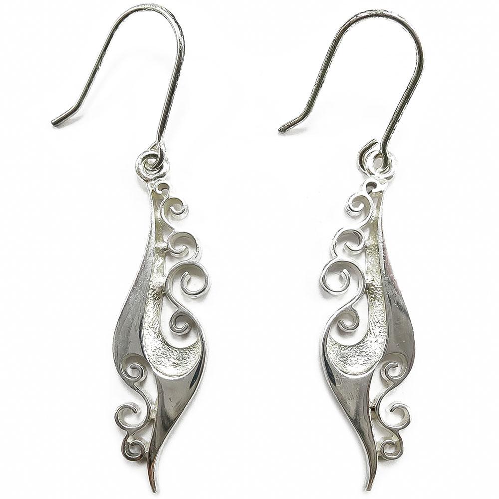 Lumoava Seireeni korvakorut koukku hopea #0