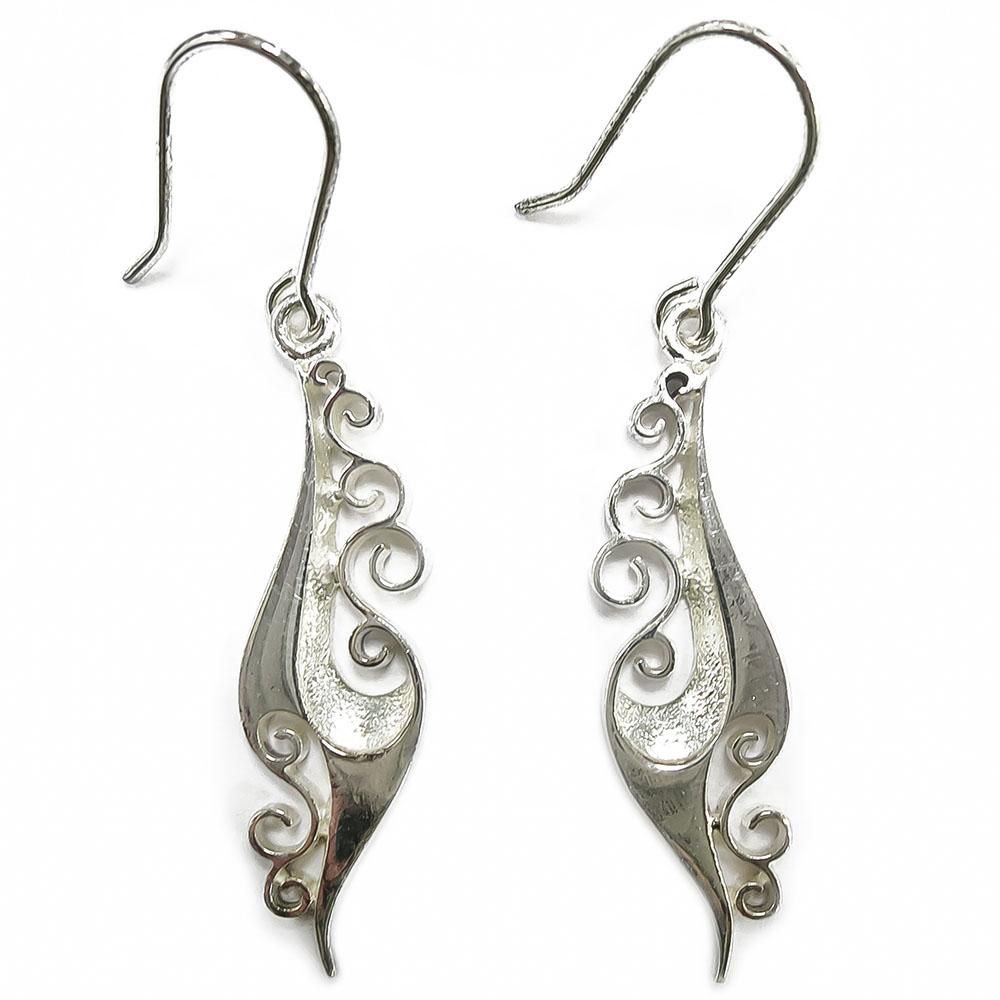 Lumoava Seireeni korvakorut koukku hopea #1