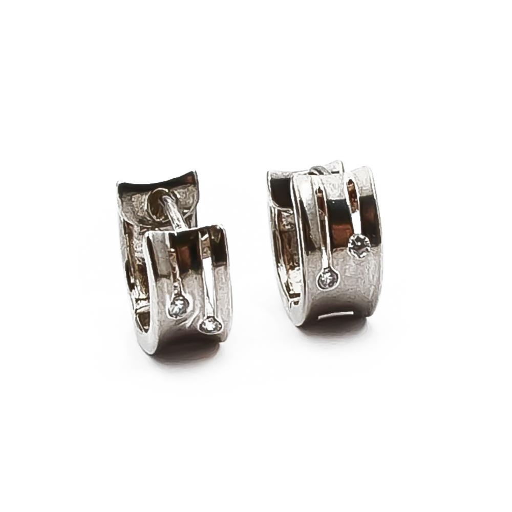 Hopeiset korvakorut zirkonia #0