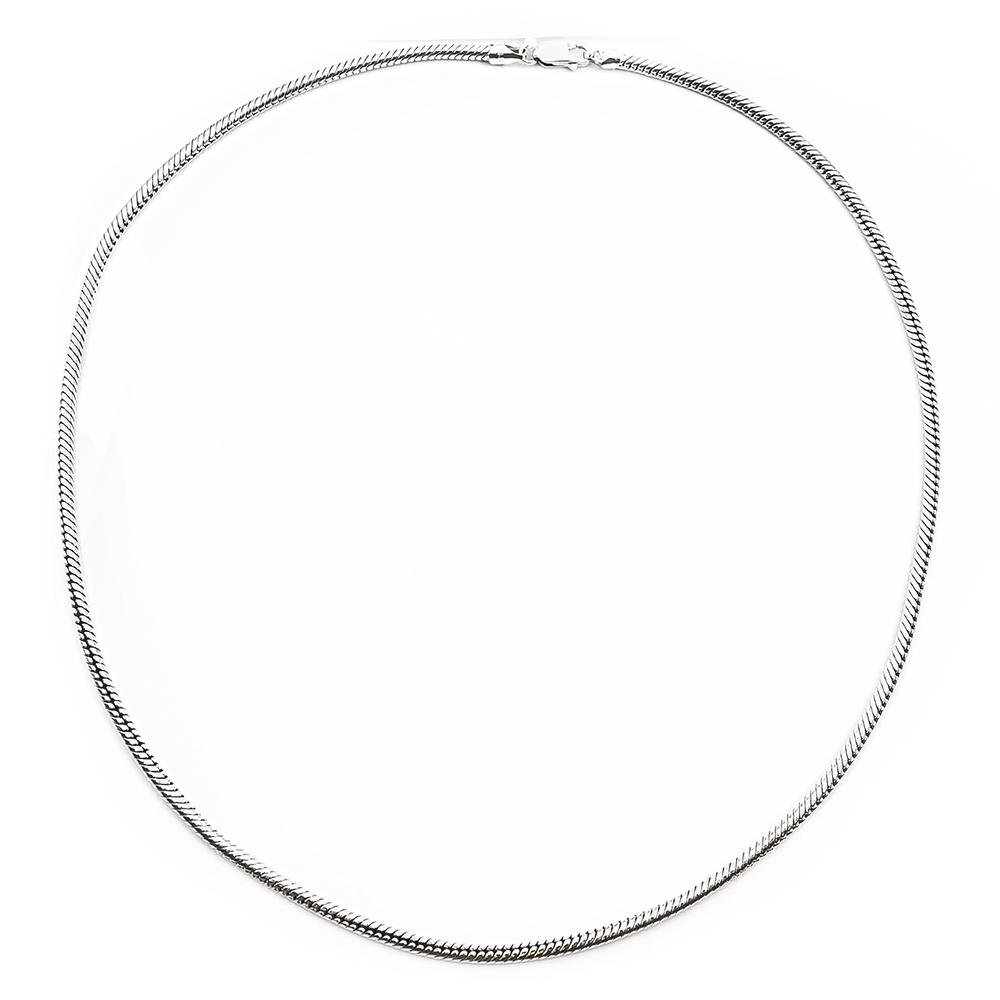 Hopeinen paksu käärmeketju 50cm #0