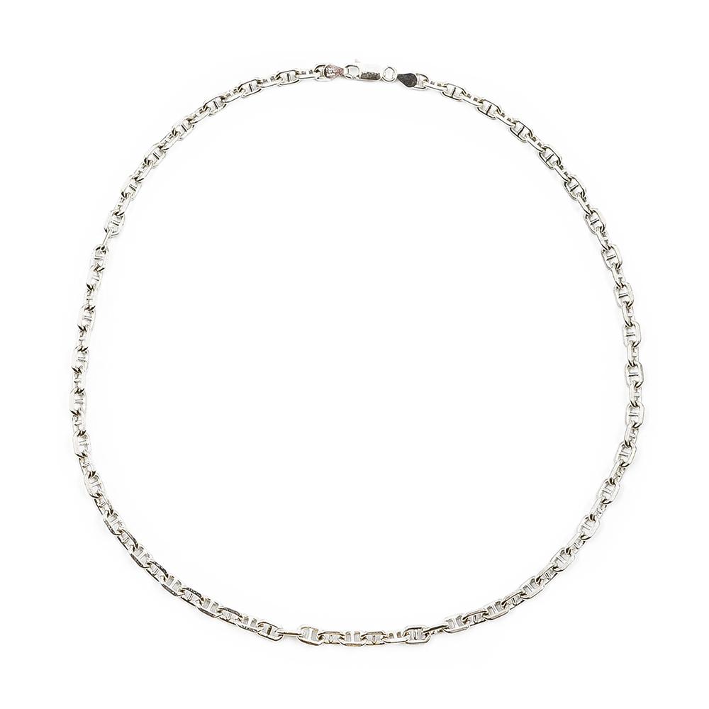 Hopeinen Ankkuri kaulaketju 45cm lev.5mm #0