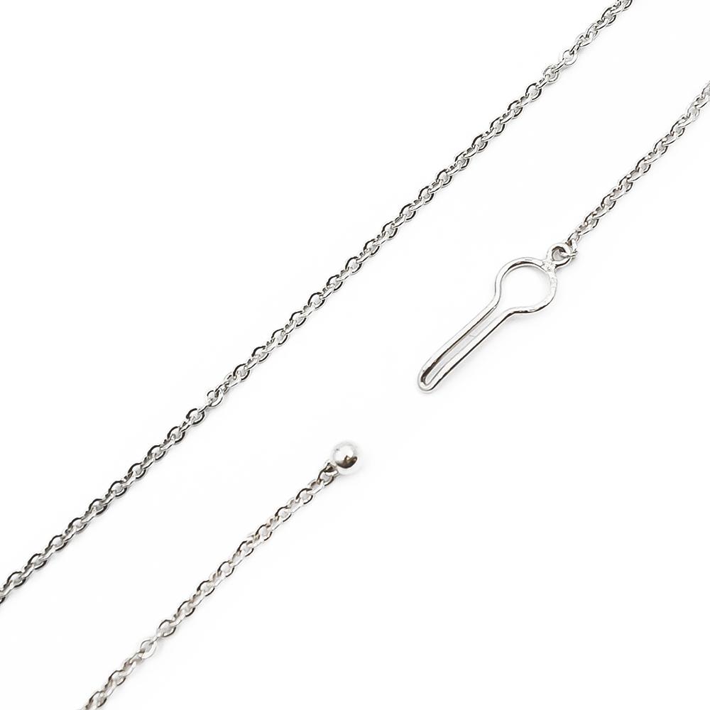 Hopeinen kaulaketju 48cm #1