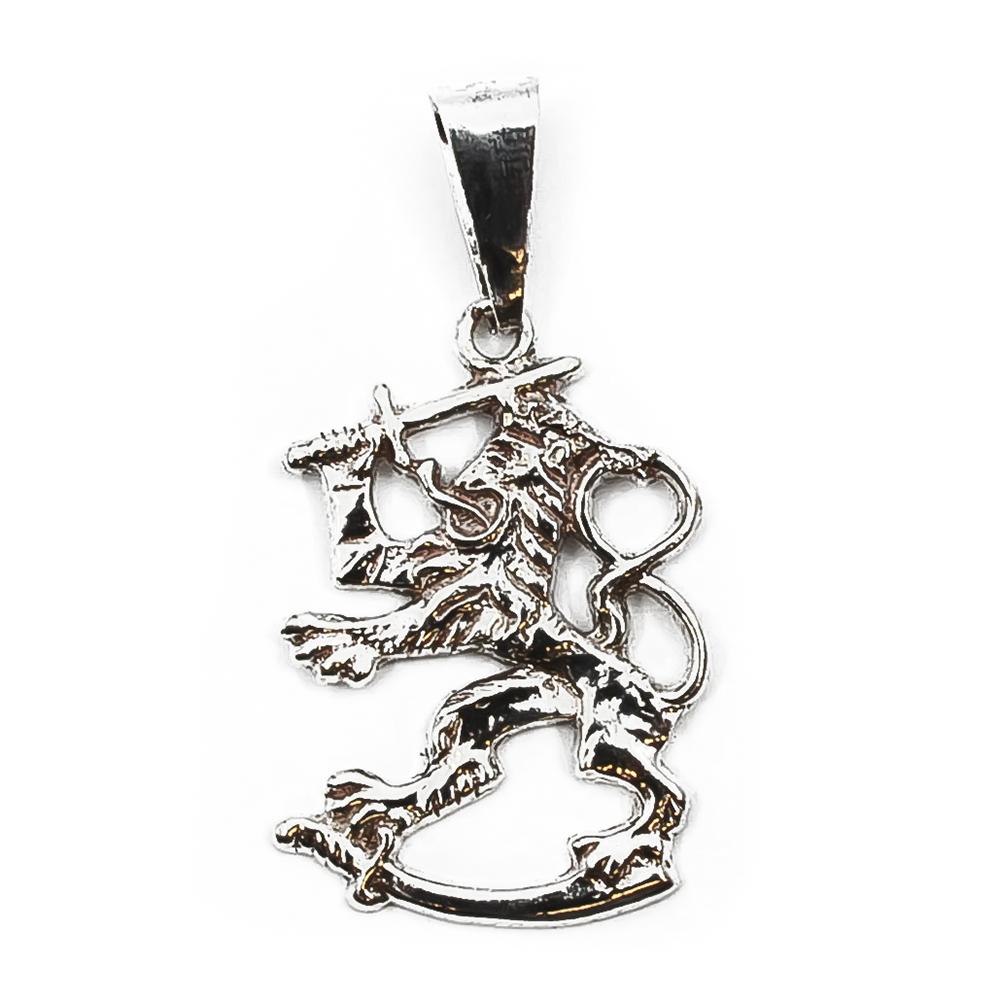 Hopeinen Iso suomileijona riipus #0