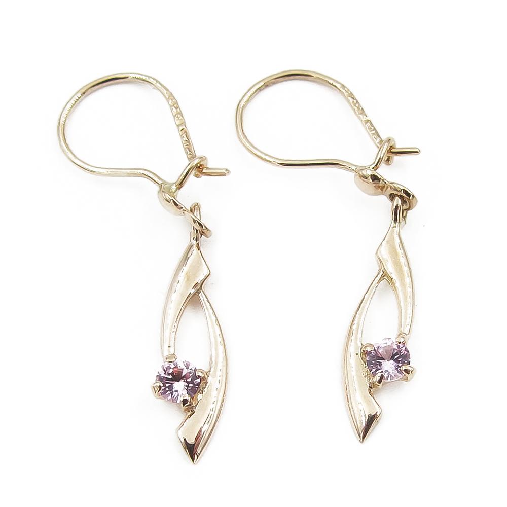 Koukkukorvakoru, vaaleanpunaiset kivet #0