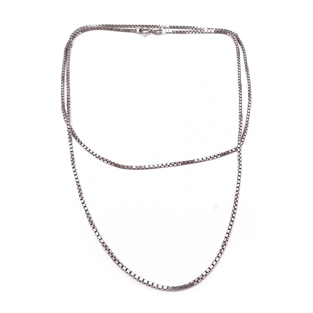 Hopeinen venetsiaketju 80cm #0