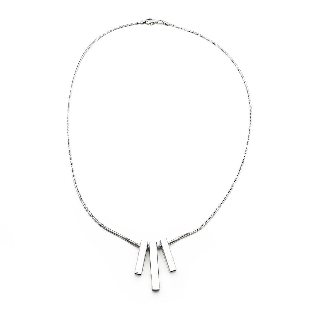 Hopeinen kaulakoru 45cm #0