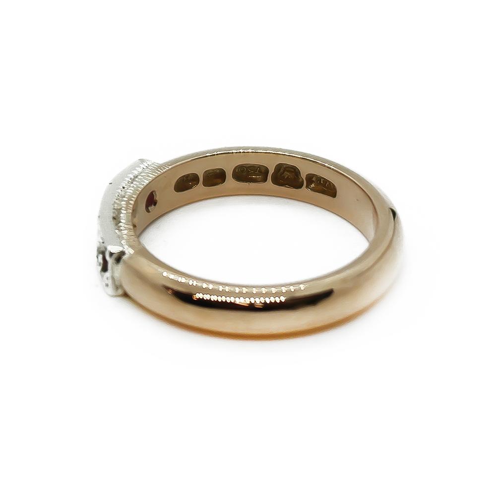 18k sormus punaiset kivet   18,5 #1