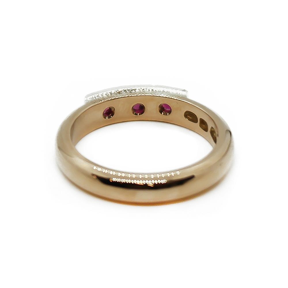 18k sormus punaiset kivet   18,5 #2