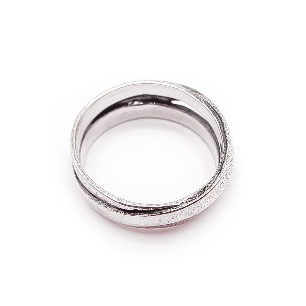 Hopeinen sormus kultapalalla 16,5mm #2