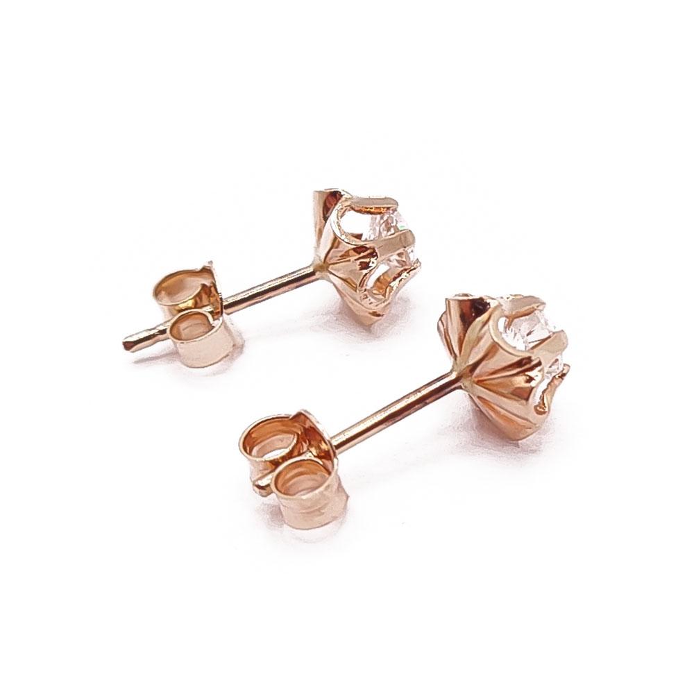 Kultaiset kukkakorvakorut zirkoniat #1