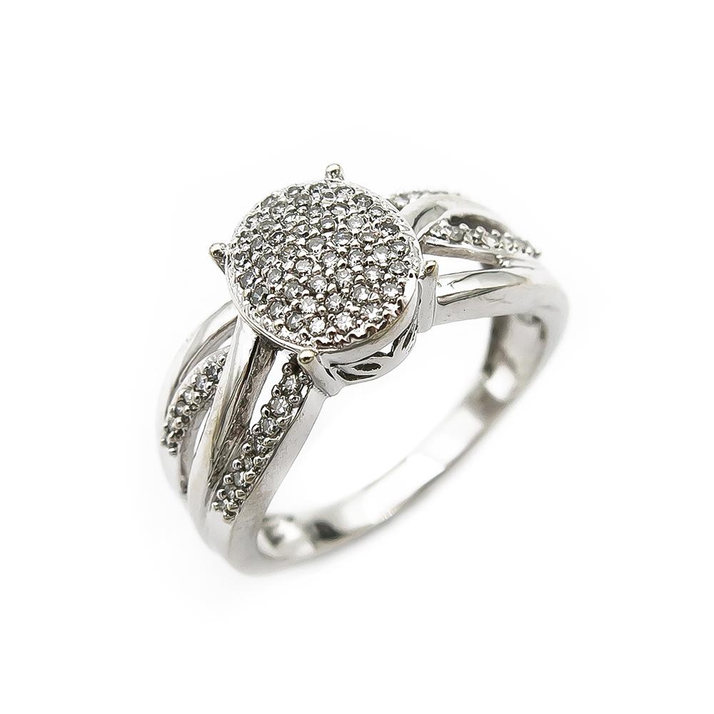 Valkokultainen timanttisormus 0.20ct 17,0mm #0