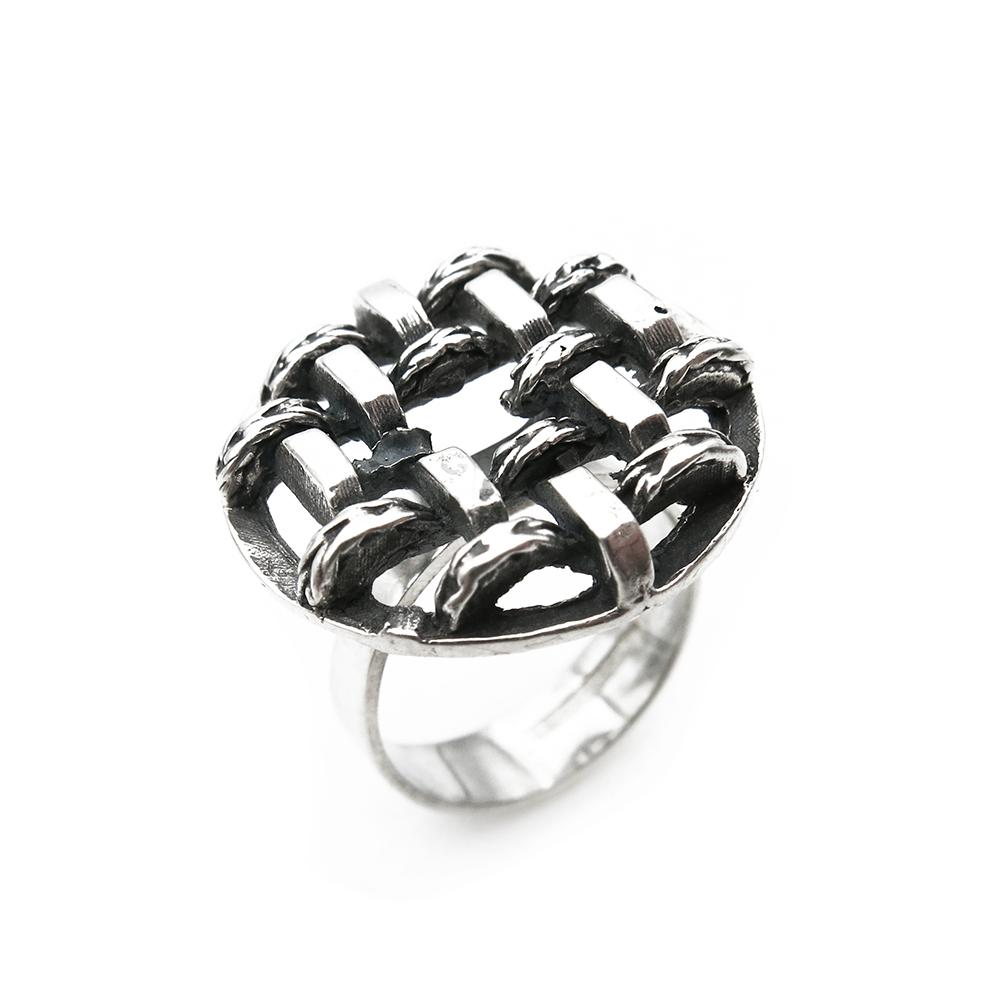 Hopeinen design sormus koko16,75 v.-70 #0