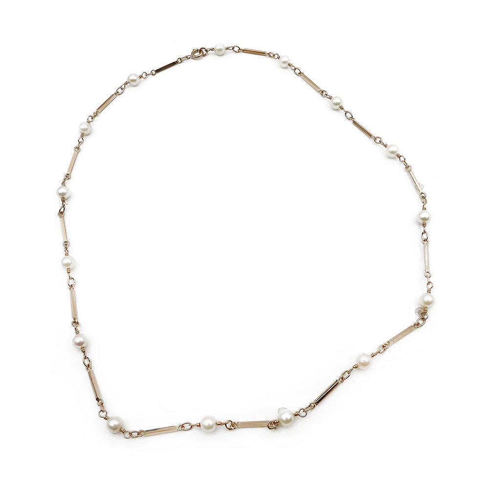 kultainen helmikaulakoru 46cm #0