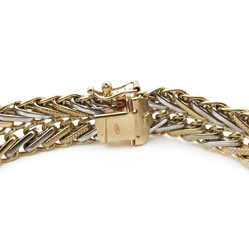 Näyttävä kelta/valkok. ranneketju 18cm, lev.12mm #1