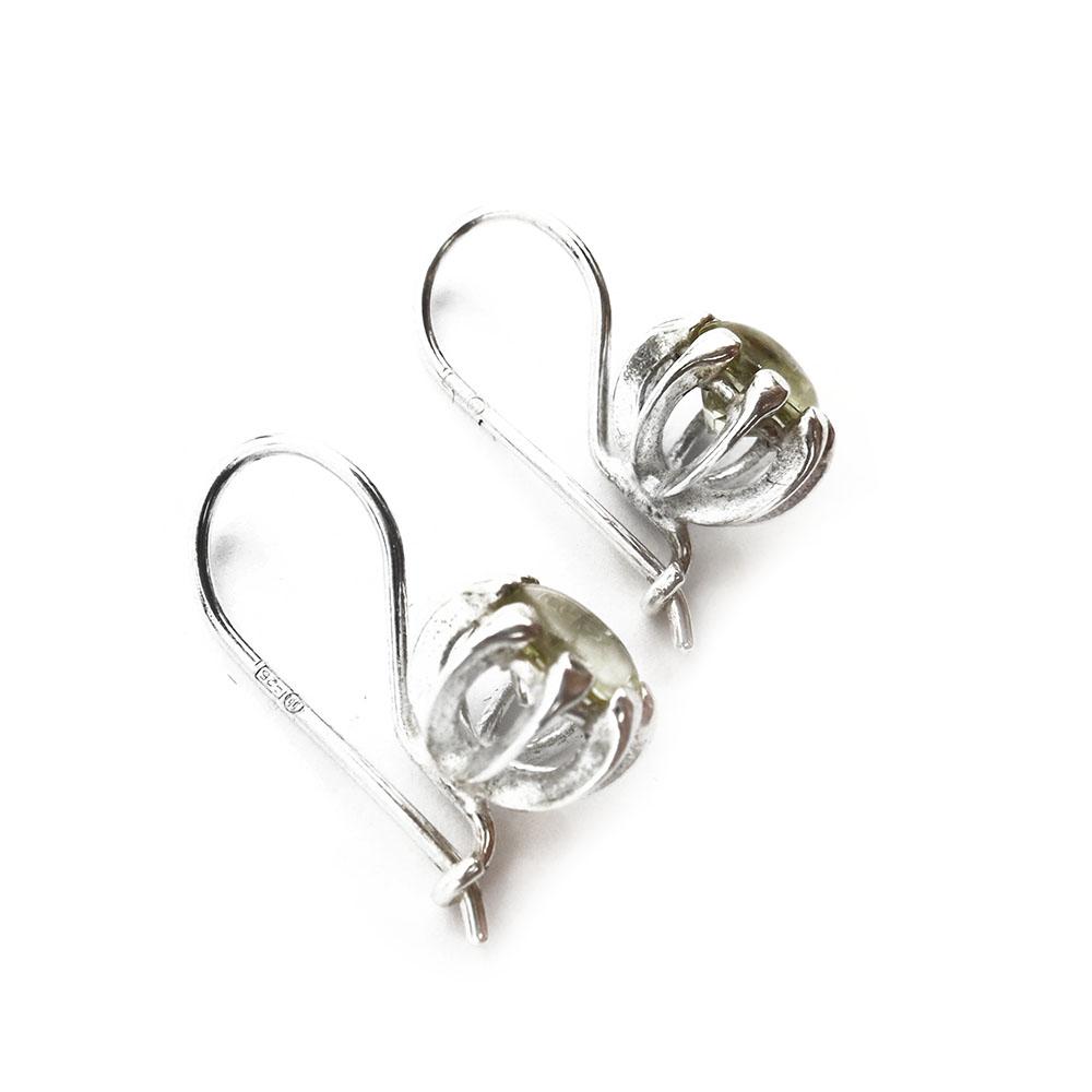 Naisen ääni korvakorut vihreä kvartsi Kalevala #1