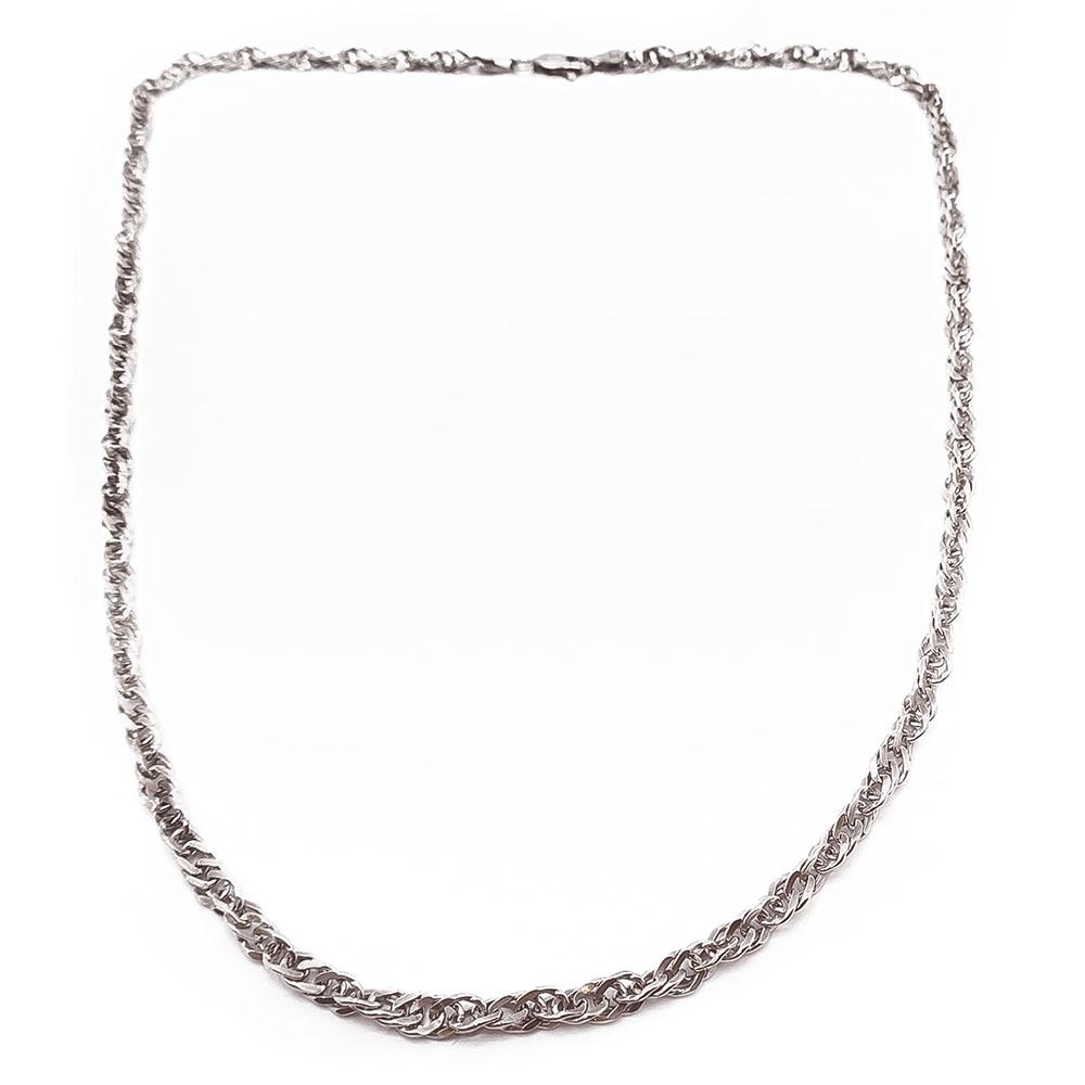 Hopeinen kaulaketju punottu 59cm #0