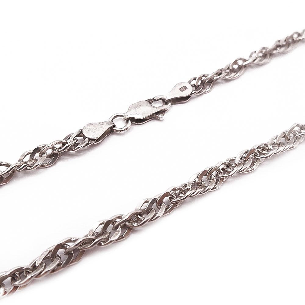 Hopeinen kaulaketju punottu 59cm #1