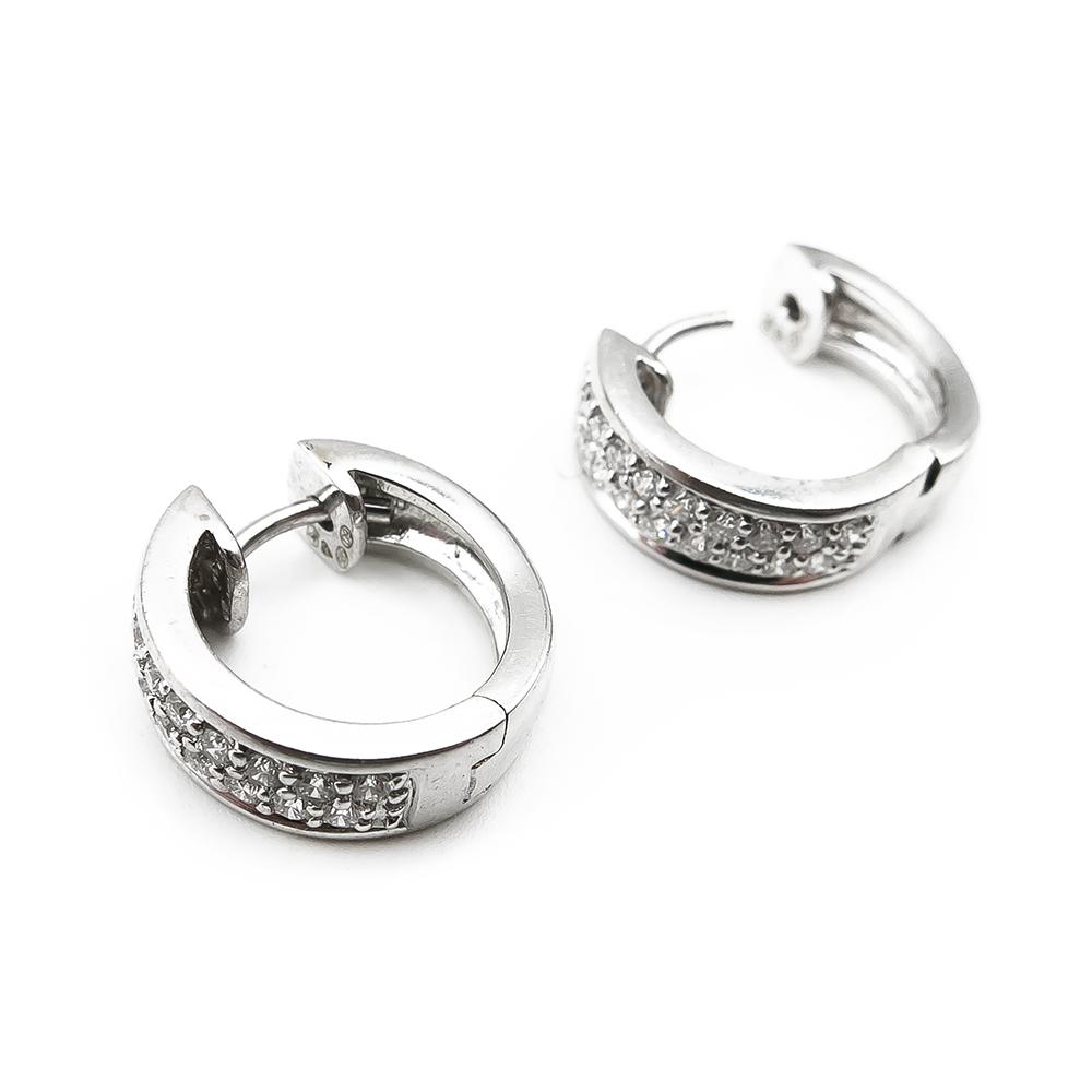 Kultakeskus timanttikorvakorut 0,36 ct, 585 valkokulta, 5x15 mm #2 Kultatukku.fi