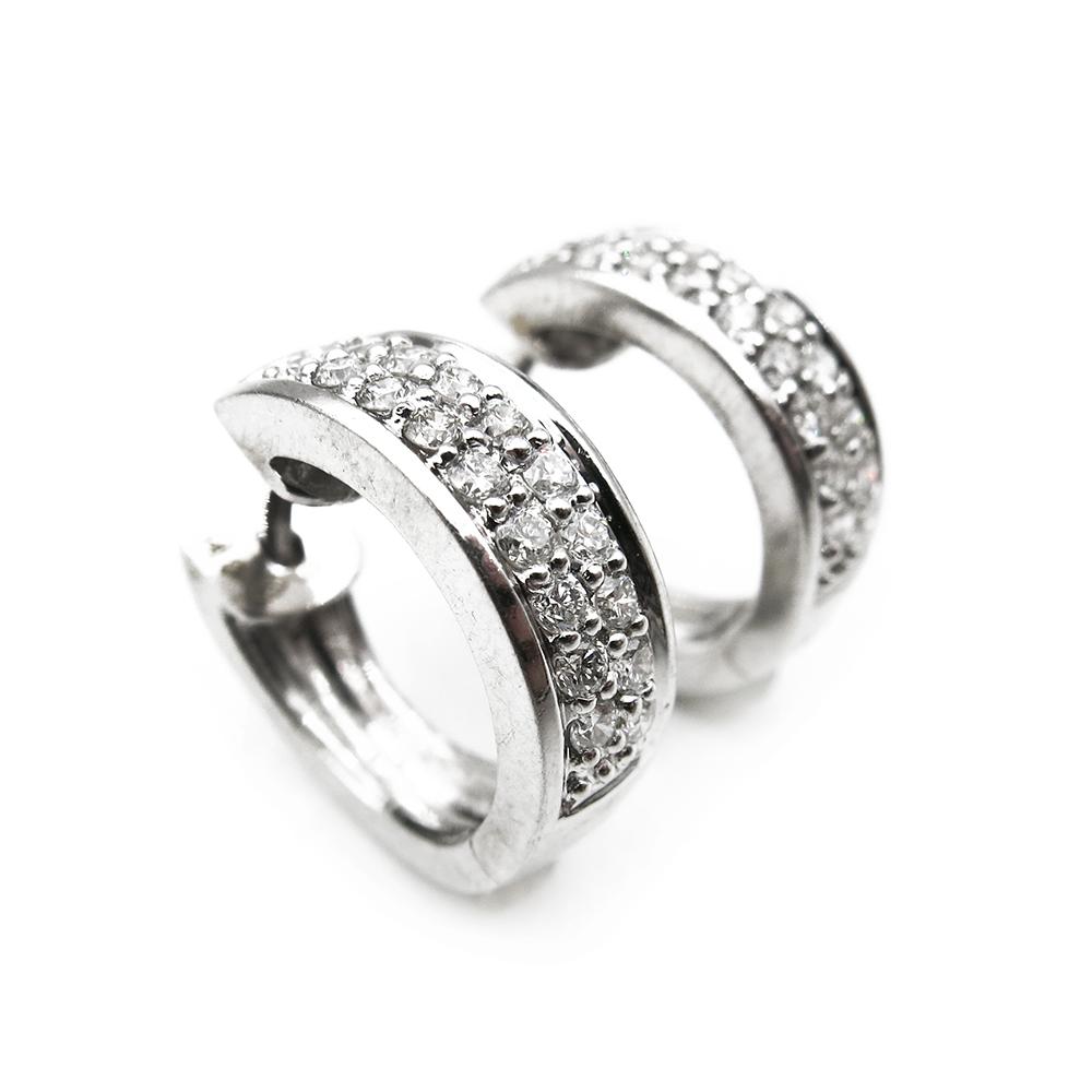 Kultakeskus timanttikorvakorut 0,36 ct, 585 valkokulta, 5x15 mm #0 Kultatukku.fi
