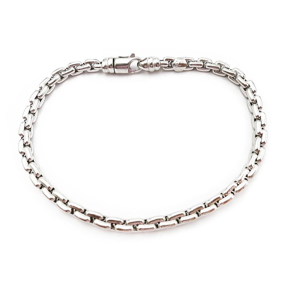 4mm Valkokultainen rannekoru 18,5cm #0