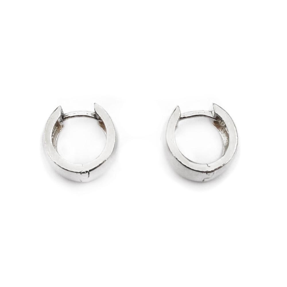 Hopeiset korvarenkaat kirkkaalla kivellä 9 x 14mm #1