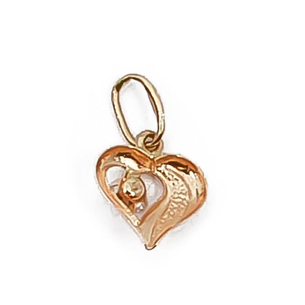 Kultainen sydän riipus kirkkaalla kivellä #1