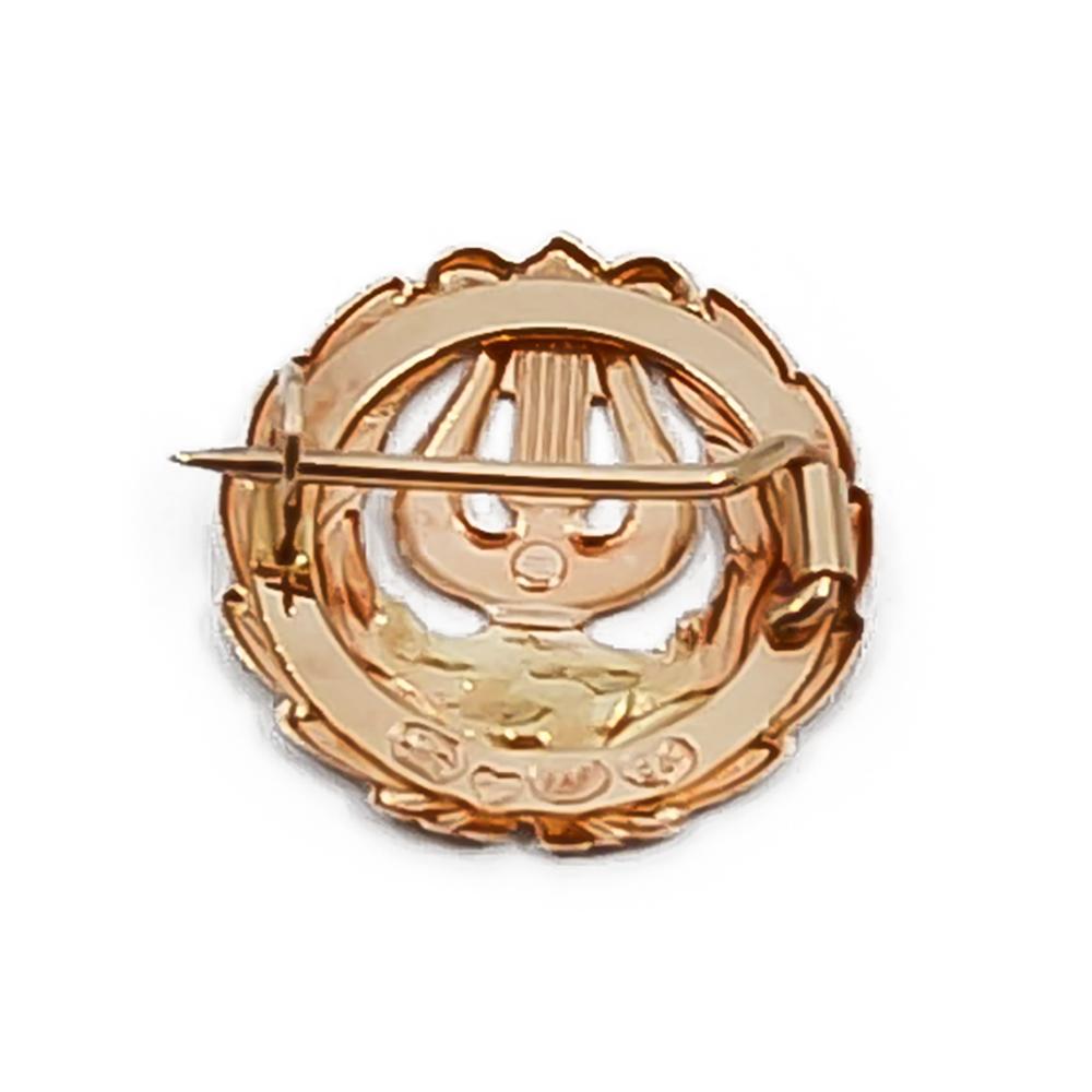 Kultainen lyyra rintaneula vahvistettu #1