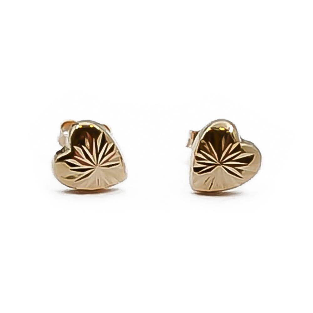 Kultaiset sydänkorvakorut timanttileikkaus #0