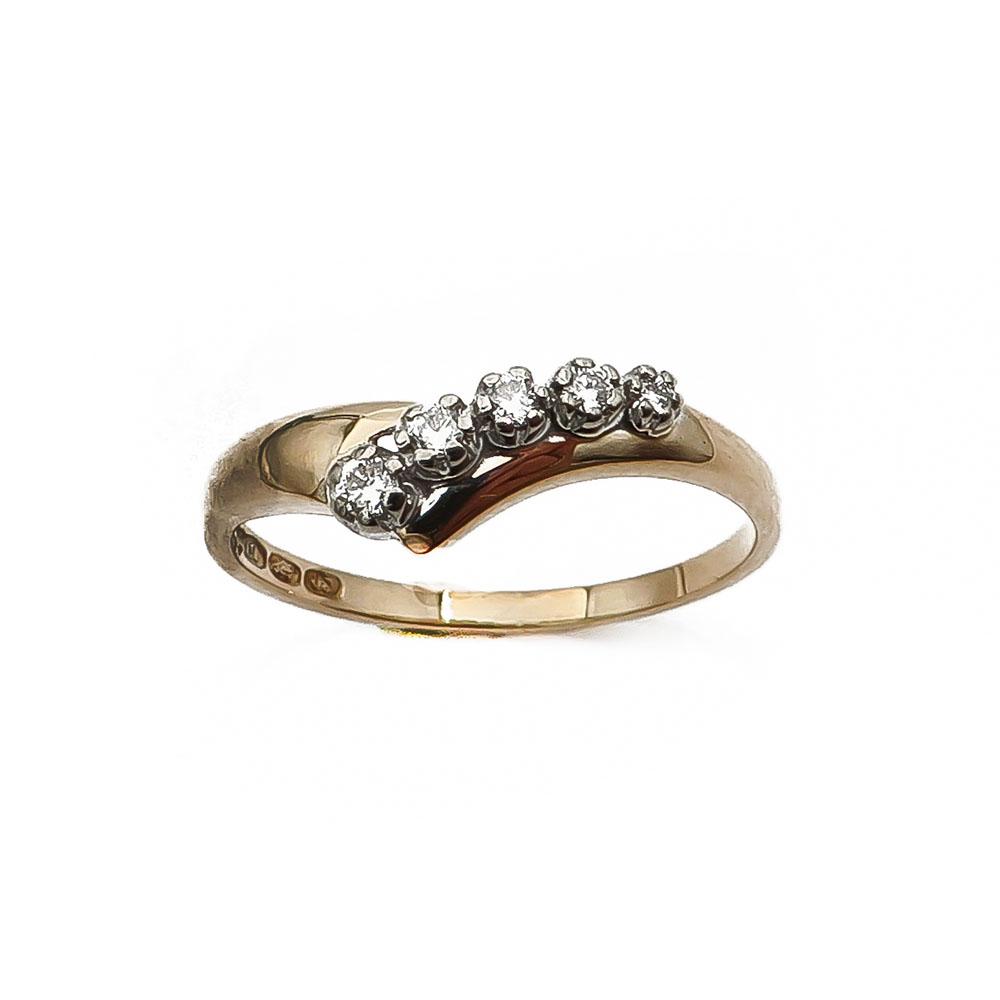 Kultainen timanttisormus 17,55mm 0,11ct v.-97 #1