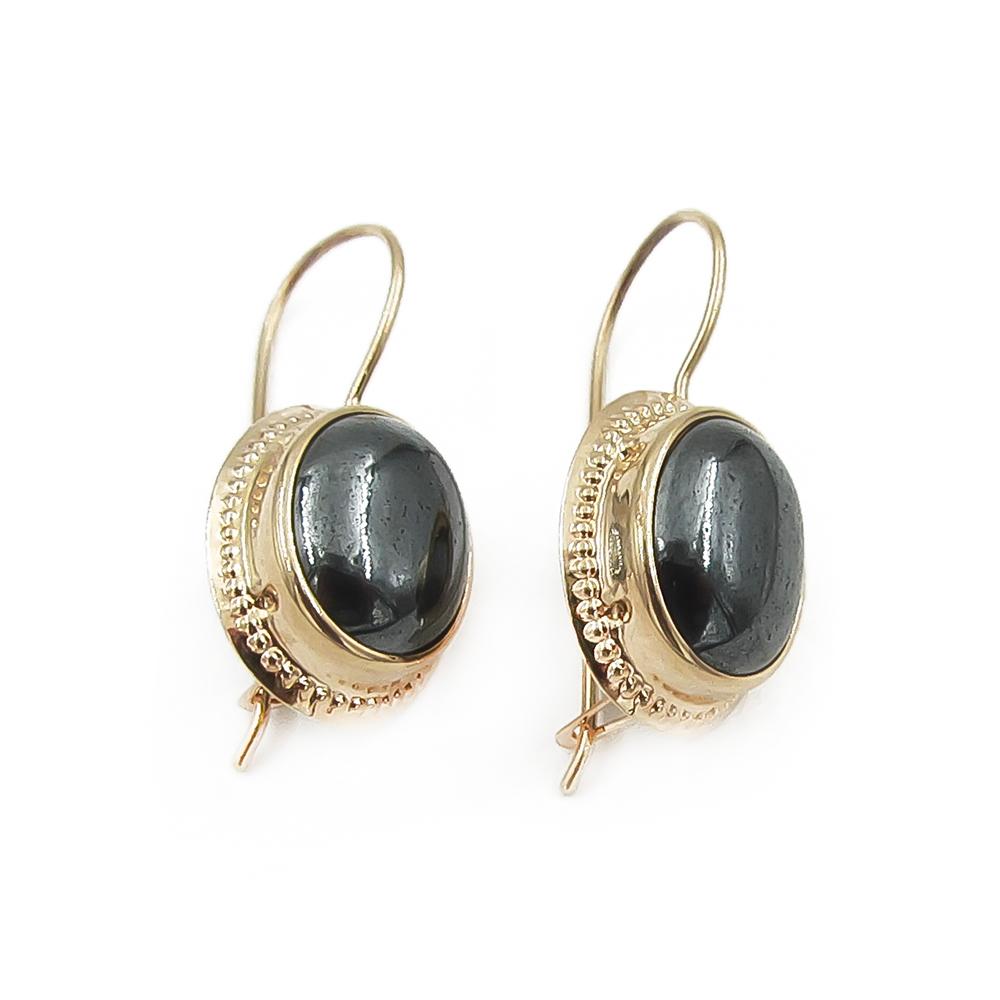 Koukkukorvakorut, hematiitti #0