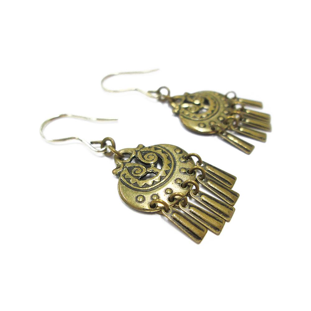 Kalevala koru Kuutar korvakorut koukku pienet pronssi #0