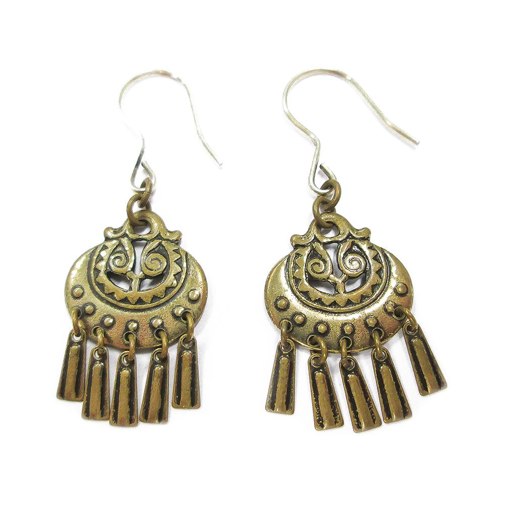 Kalevala koru Kuutar korvakorut koukku pienet pronssi #1