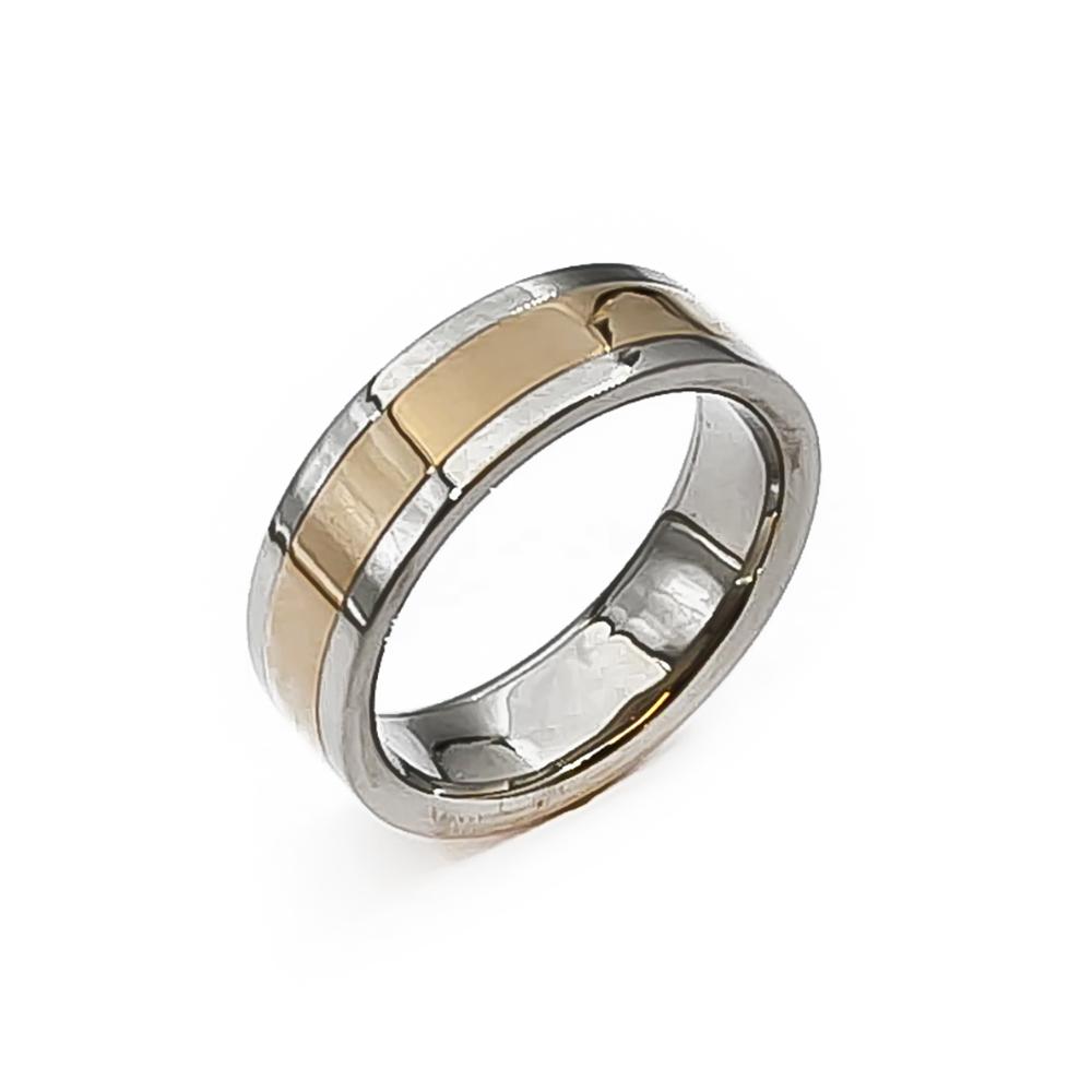 Titaanisormus kultaisella keskikohdalla koko 16.5 #0