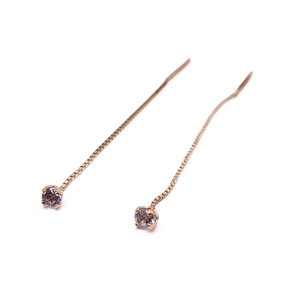 Kultaiset ketjukorvakorut siniset kivet #0